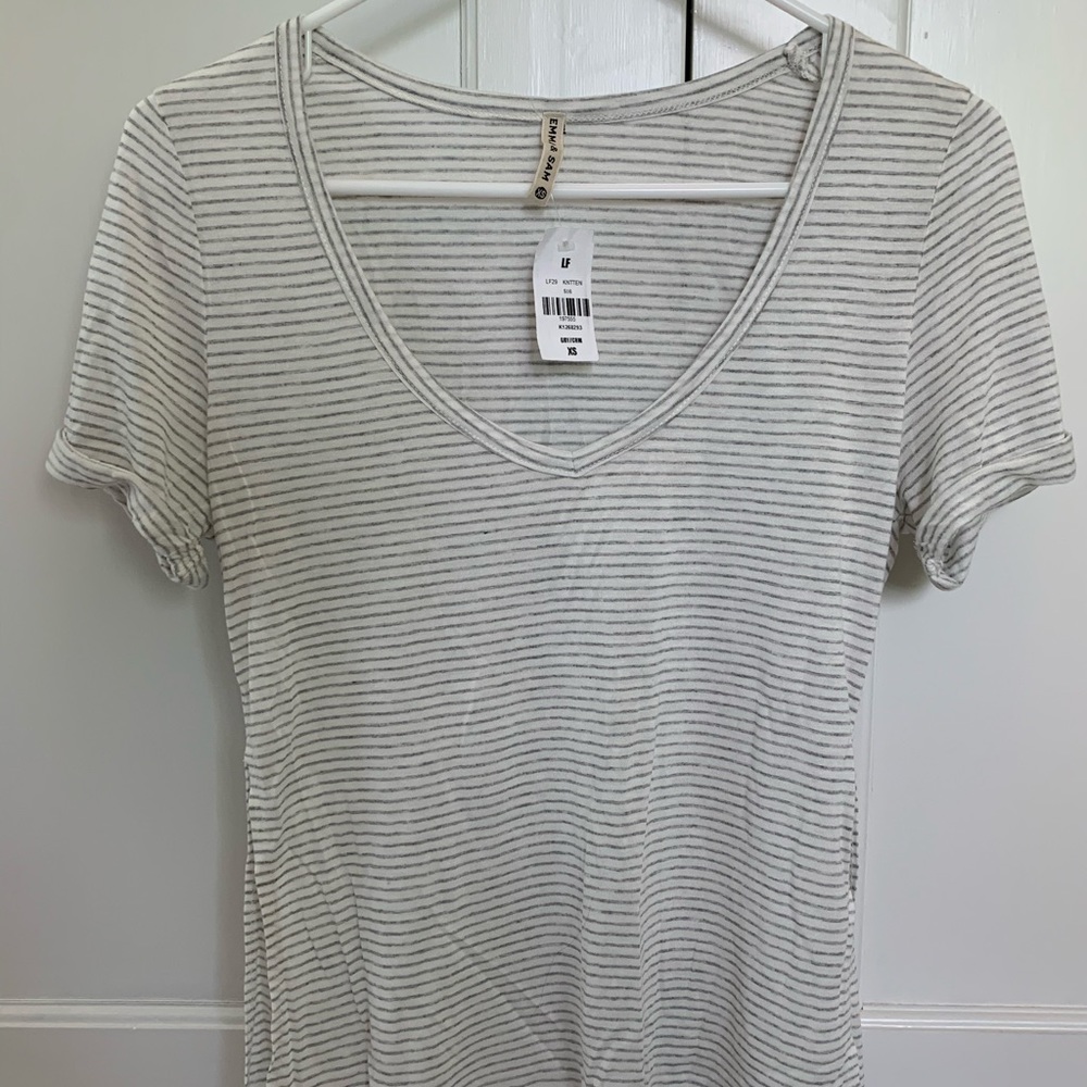 NWT LF Striped Tee with Slits